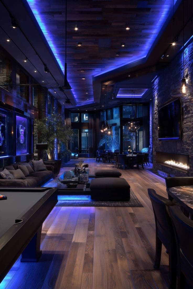 Transitional interior blending modern and classic elements