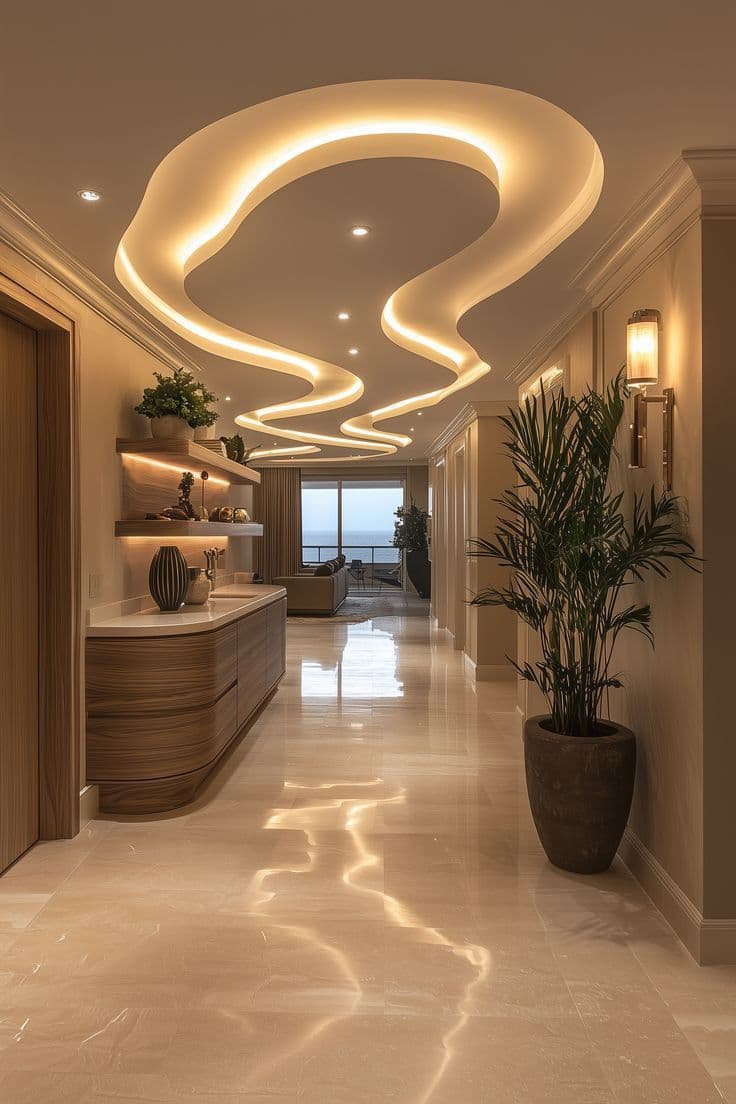 Inviting interior layered with earthy textiles
