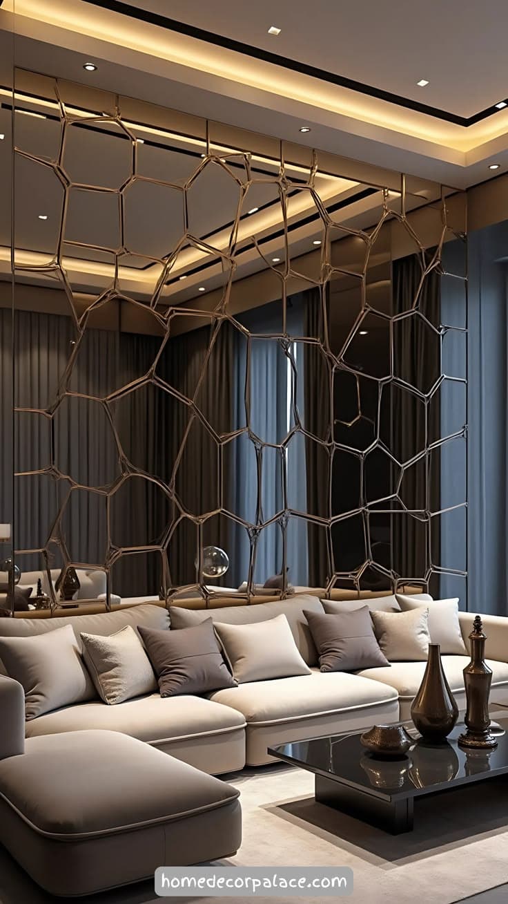 Elegant styled corner with curated objects and plush seating