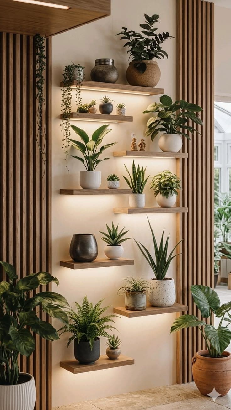 Aesthetic wooden wall decor with a boho natural finish